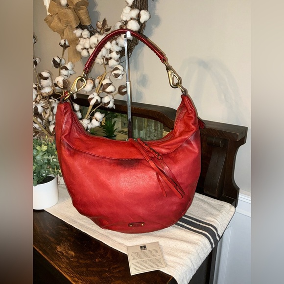 NWOT Frye Jenny Leather Slouch Hobo Shoulder Bag Burnt Red Hangtag Retail $428 - Picture 2 of 14